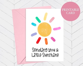 Tarjeta "Sunlight Thinking of You": Saludo para mantener la distancia social (Descarga instantánea)