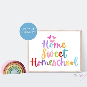Home Sweet Homeschool | Printable Sign | Homeschool Decor | Classroom Art Posters | Teacher Decor | Instant Download | Printable Wall Art