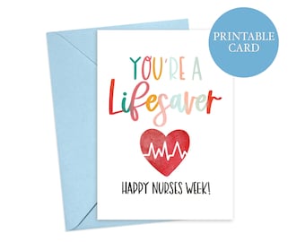 Happy Nurses Week Card | National Nurses Week | Nurse Card | Thank You Card | Nurse Appreciation Card | Instant Download | Printable Card