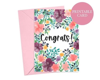 Congratulations Card | Special Occasion | New Job Card | New House | Graduation Card | Well Done Card | Instant Download | Printable Card