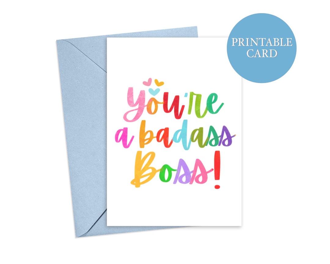 Youre a Badass Boss Card Bosses Day Card Best Boss Card Card for Boss