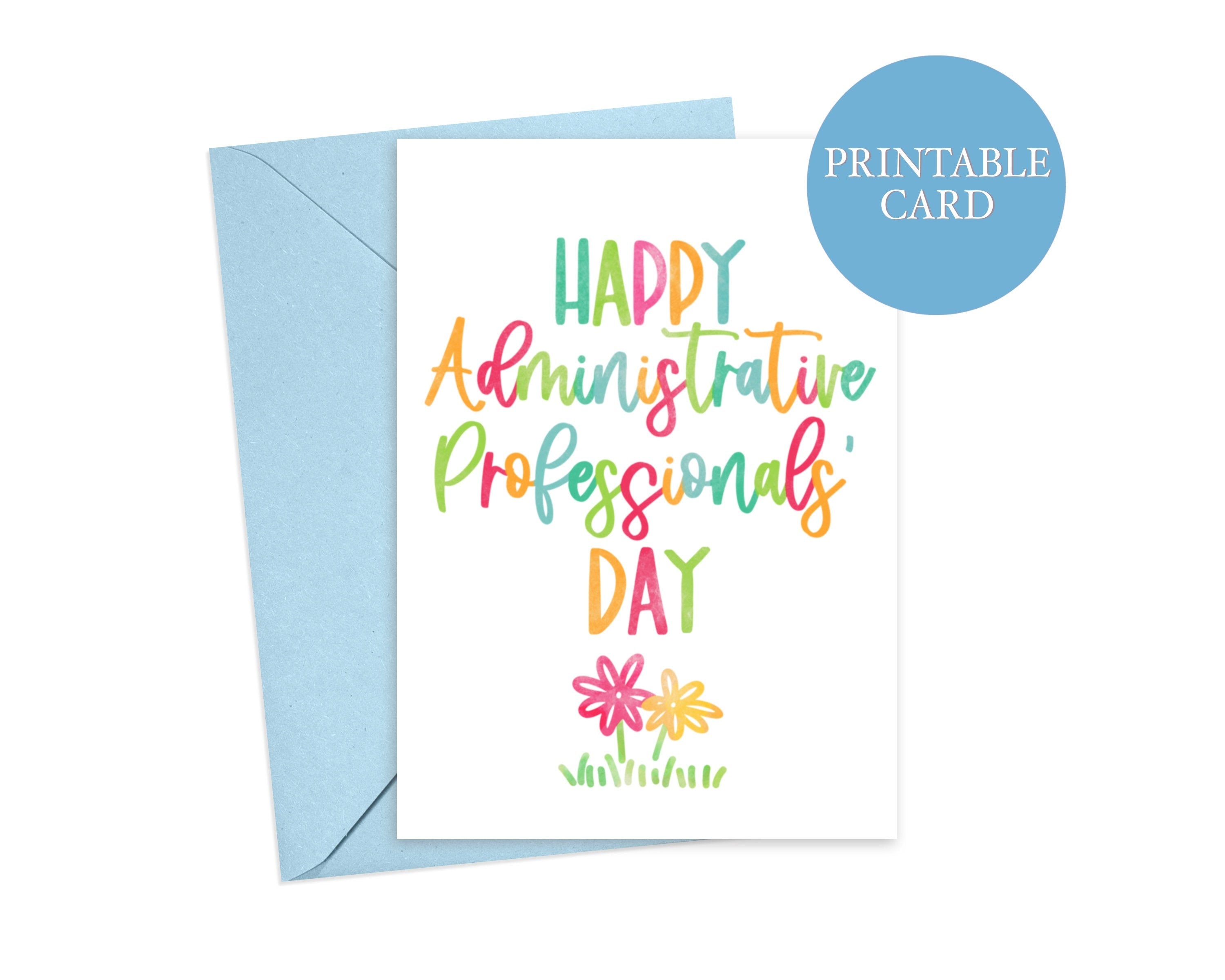 Happy Admin Professionals Day Card: Printable Thank You (instant