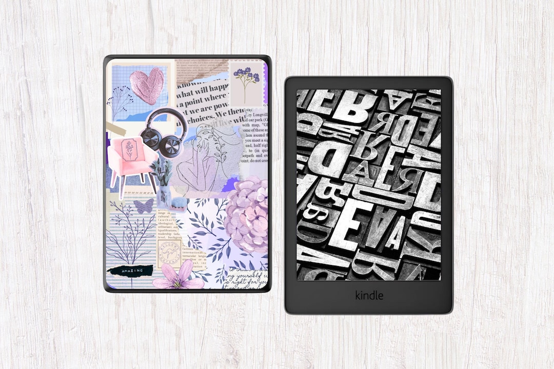 Kindle Case Inserts | Floral Collage, Typography (digital Download) - Etsy