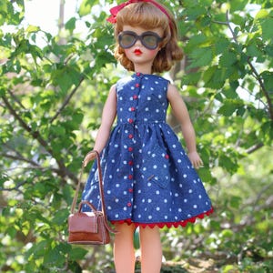 Handmade Dress for Sindy and Tammy Dolls. Tammy Doll Clothes. Sindy Doll Clothes. Vintage Style Doll. Doll Clothes. Doll Dress. Tammy Doll.