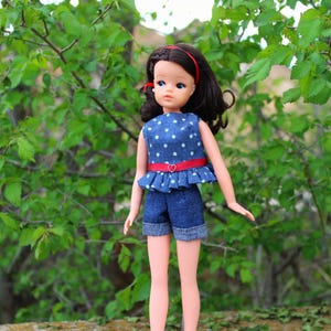 Handmade Outfit for Sindy and Tammy Dolls. Tammy Doll Clothes. Sindy Doll Clothes. Vintage Style Tammy Doll Dress. Vintage Tammy Clothes.