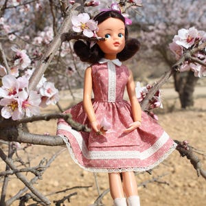 Handmade Dress for Sindy and Tammy Dolls. Tammy Doll Clothes. Sindy Doll Clothes. Vintage Style Tammy Doll Dress. Doll Clothes.