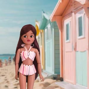 Handmade Outfit for Sindy and Tammy Dolls. Tammy Doll Clothes. Sindy Doll Clothes. Handmade Doll Clothes. Swimwear Dolls. Swimsuit Dolls.