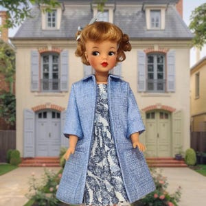 Handmade Dress for Sindy and Tammy Dolls. Tammy Doll Clothes. Sindy Doll Clothes. Vintage Style Doll Dress. Vintage Doll Clothes.