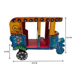 Indian wooden auto rickshaw toy unique gift for decor lovers