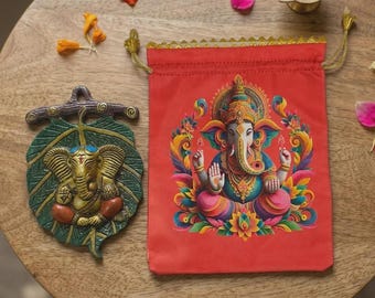 Leaf Lord Ganesha Wall Hanging: Handcrafted Pooja Room Decor,  Ethnic Metal work