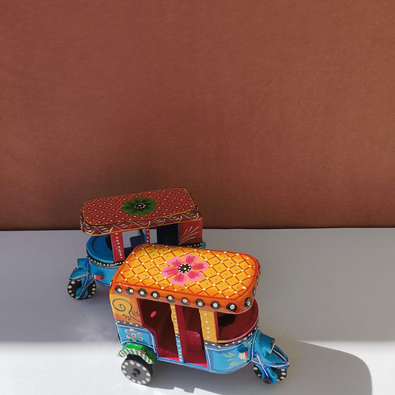Handcrafted Indian auto rickshaw gift decor
