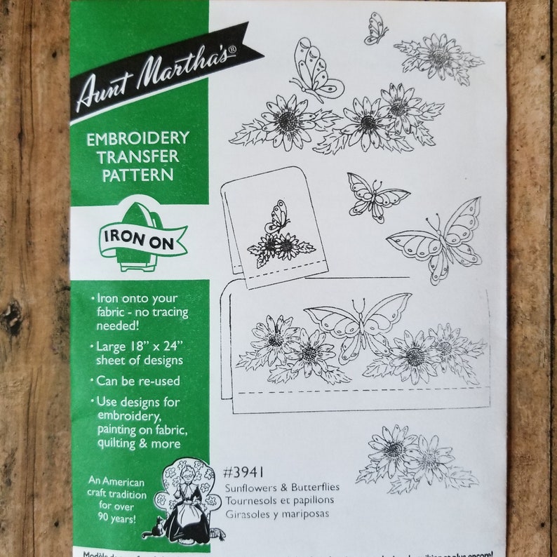 Aunt Martha's Embroidery Iron on Transfer Patterns Sunflowers ...