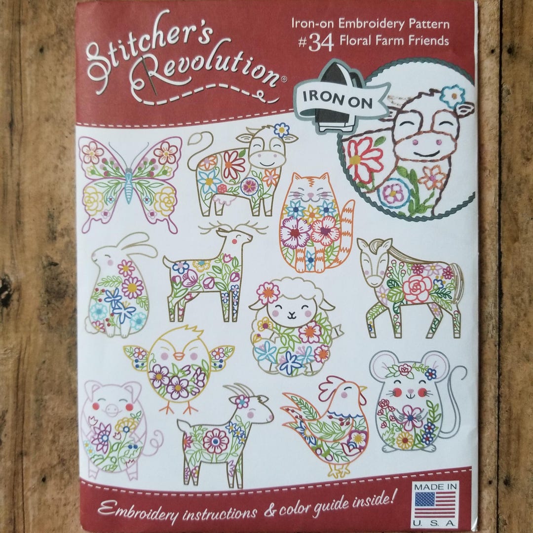 Stitcher's Revolution Embroidery Iron on Transfer Patterns Floral Farm ...