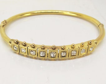 Victorian Etruscan Gold and Diamond Bracelet (978)