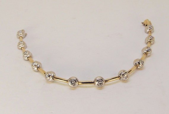 Diamond Bracelet in 14Kt Two Tone Gold (937) - image 2