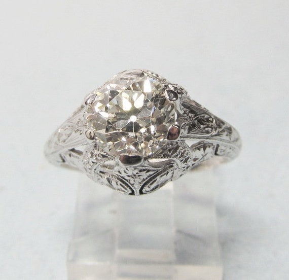 Diamond Engagement Ring 1.70 Ct Vintage 1920-s (7… - image 4