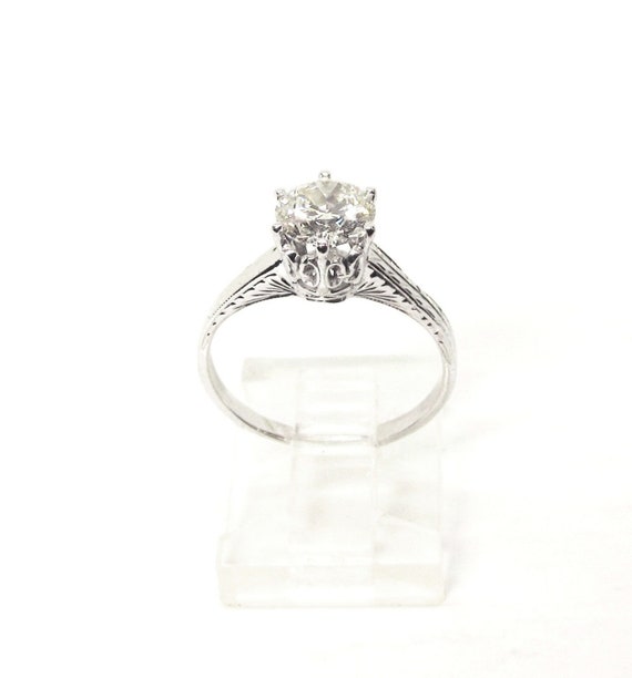 Engagement Ring Diamond Solitaire in 18Kt Setting… - image 1