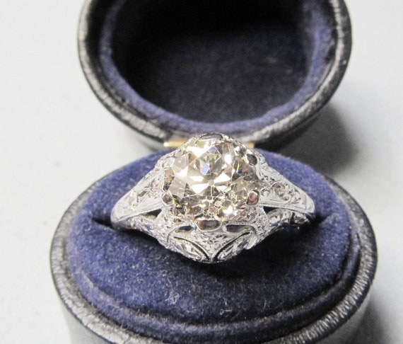 Diamond Engagement Ring 1.70 Ct Vintage 1920-s (7… - image 5