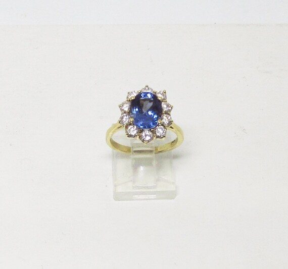 Elegant Tanzanite and Diamond Princess Diana Style