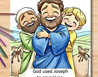 Bible Coloring Pages for Kids - Joseph Dreams, Forgiveness, and Providence | Bible Class & Homeschool  (Digital Download)