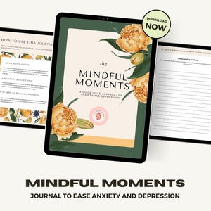 Mindful Moments Quick Note Journal for Anxiety and Depression | Self-help Guided Digital Journal | Mental Health Support | Instant Download