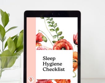 Checklista för sömnhygien, digital nedladdning, utskrivbar eller använd med anteckningsappar