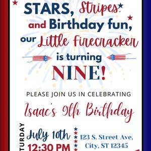 July Birthday Invite