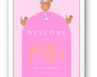 Digitale afdruk | Bord vrijgezellenfeest vrijgezellenfeest | Aperol Spritz-thema | Volledig bewerkbare versie op Canva | Set van 2 bordjes- en bruidspeurtocht