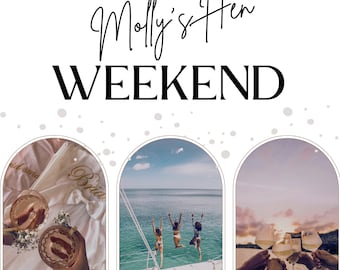 Vrijgezellenfeest / BACHELORETTE ROUTE-sjabloon | Digitale vrijgezellenfeest/vrijgezellenfeestplanner, bewerkbare Canva-sjabloon, weekendplanner