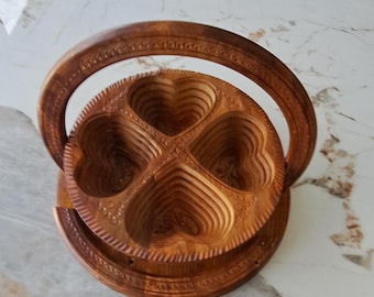 Acacia Wood Collapsible Serving Tray, Home Decor