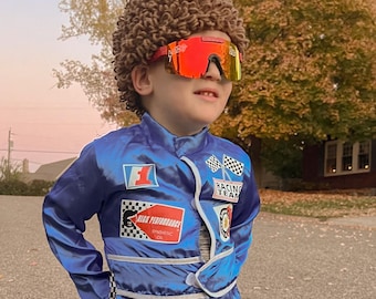 Race Car Driver Ricky Bobby hat for Babies Toddler Children and Adults Costume Handmade Wig Costume for Halloween FREE SHIPPING