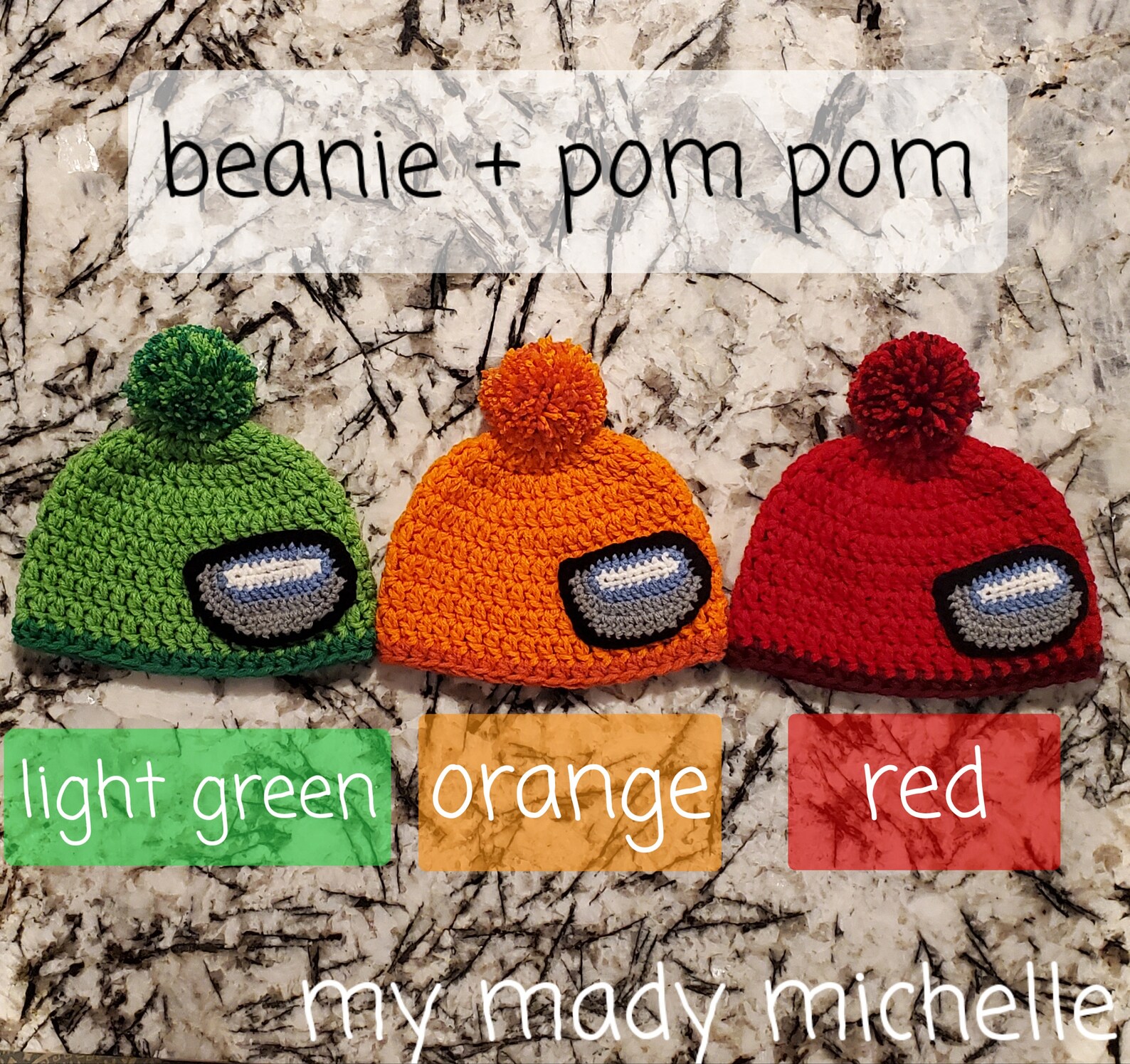 Among Us crochet Beanie or Ear Flap Hat FREE Shipping Etsy