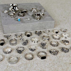 Vintage y2k Rings, Silver y2k Rings, Men Woman Chunky Ring, Punk y2k Ring, Gothic Adjustable Statement Rings, Cool y2k Ring, Goth Men Rings