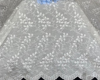 cotton 3D lily of valley fabric embroidery fabric ,by yard, dress making
