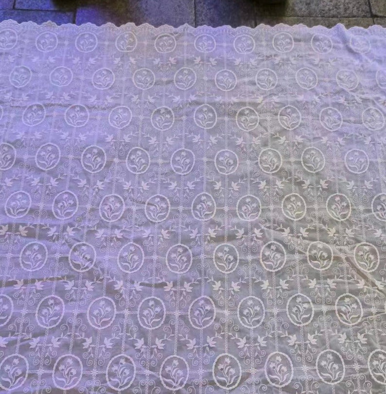 Lily of valley embroidery lace fabric sewing lace by yard bridal dress