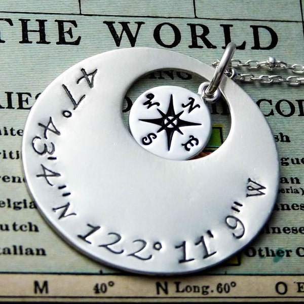 Latitude Longitude Personalized Pendant Anniversary Graduation Engagement Gift