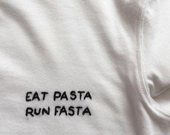 Eat Pasta , Run Fasta Tshirt , Vintage , Retro , Aethetic , Y2K , Pasta Tshirt