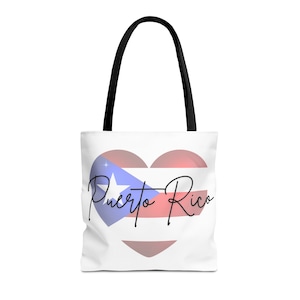Cute Puerto Rican Tote Bag, Gift for Puerto Rican Girl, Spanish Teacher Gift, Latina Eco Friendly Reusable Shopping Bag, Grocery Tote
