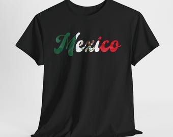Camiseta con la bandera de México, camiseta de herencia hispana, camiseta de orgullo cultural mexicano, ropa de vacaciones, camiseta unisex de algodón, camiseta con la bandera mexicana