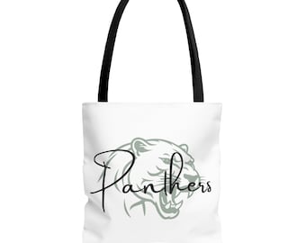 Panthers Tote, niedliche kundenspezifische Schulmaskottchen-Lehrer-Tasche, Schulgeist-Buch-Tasche, wiederverwendbare Einkaufstasche, Geschenk für Frau oder Mädchen