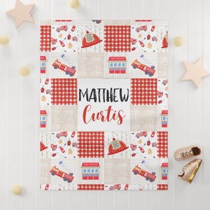 Baby Decke Name Feuerwehrmann Babydecke Personalisierte Babydecke Gender Neutral Babydecke Baby Shower Geschenk Minky Decke Feuerwehrauto