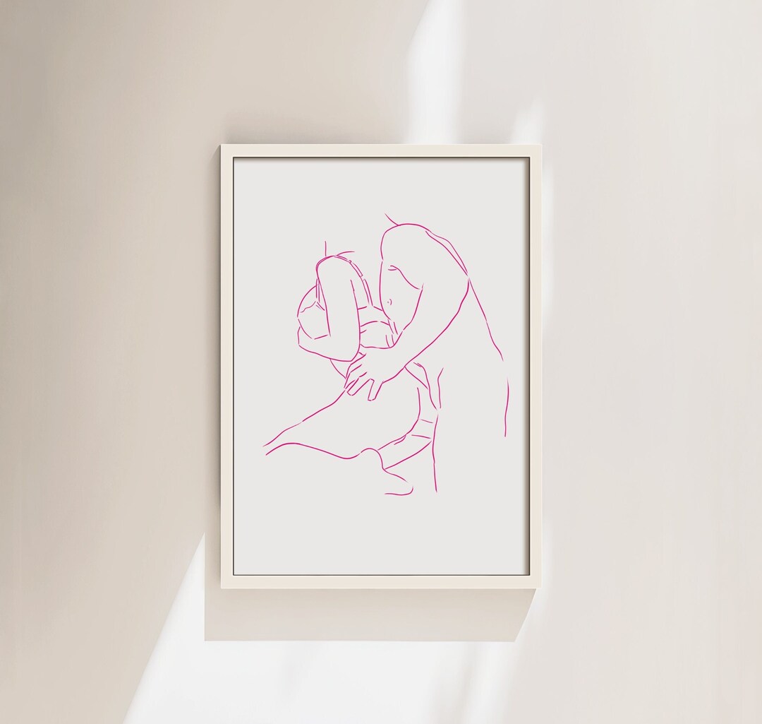 Passionate Couple Erotic Line Art Erotic Painting Nude Art Naked 