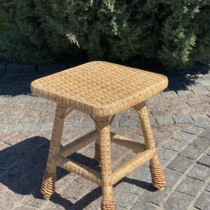 Handmade Wicker Stool –Natural Willow Furniture, Rustic Boho Seat for Home, Eco-Friendly Braided Stool, Farmhouse Decor, Handmade in Ukraine