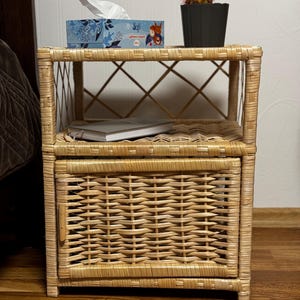 Handmade Wicker Chest of Drawers | Rattan Storage Cabinet | Natural Small Dresser for Bedroom, Bathroom, Entryway | Boho Eco Home Organizer
