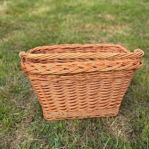 Wicker Bike Basket | Handmade Front Bicycle Basket | Natural Willow Woven Basket | Eco Handlebar Storage | Rustic Market Basket for Bike