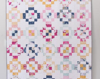 Quilty Love Jelly Rings Quilt Pattern // Fat Quarter Quilt // No. 106  // Throw // Emily Dennis