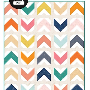 Wzór na kołdrę Quilty Love Quilty Arrows // Kołdra Fat Quarter // Nr 112 // Fat Quarter // Narzuta // Emily Dennis // Queen // Patchwork