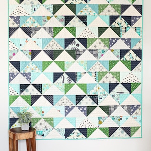 Wzór na kołdrę Quilty Love Patchwork Flying Geese // Fat Quarter Friendly // Nr 140 // Baby // Throw // Twin // Queen // King // Emily Dennis
