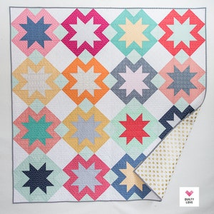 Wzór na kołdrę Quilty Love North Star // Przyjazny dla ćwiartek materiału // Nr 113 // Dziecko // Narzuta // Królowa // Emily Dennis