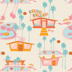 Sunburst Hello Summer Hot Fabric, 1 yard // Art Gallery Fabric // Florida // Beach // Beach Ball  // Palm Trees